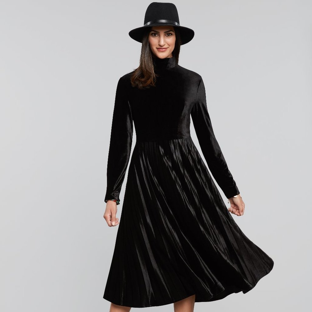 Elegant Velvet Swing Dress